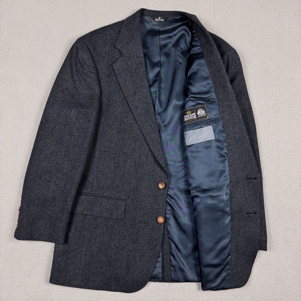 Vintage Polo University Club Ralph Lauren Blazer Mens Wool Herringbone Jacket 42